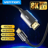 Vention USB C to HDMI Cable 8K Type C HDMI Thunderbolt 3 Adapter for Macbook Samsung Galaxy S10/S9 Huawei Honor Type C to HDMI
